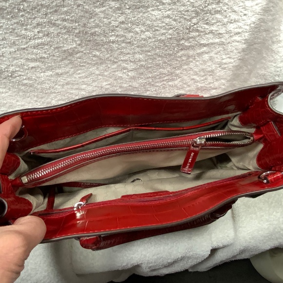 NWOT - Michael Kors Red Croc Satchel Tote Crossbody - Picture 3 of 16